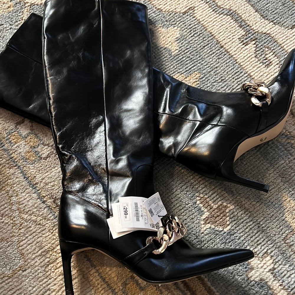 Zara leather knee high boots US 9, EU 40